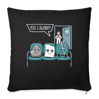 Doctor Nurse Scissors Stone Paper - Sofa pillowcase 17,3'' x 17,3'' (45 x 45 cm) - black - Front