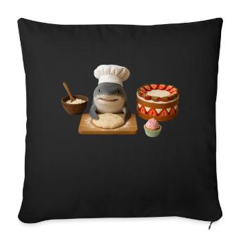 Shark Baking Cake Bread - Sofa pillowcase 17,3'' x 17,3'' (45 x 45 cm) - black - Front