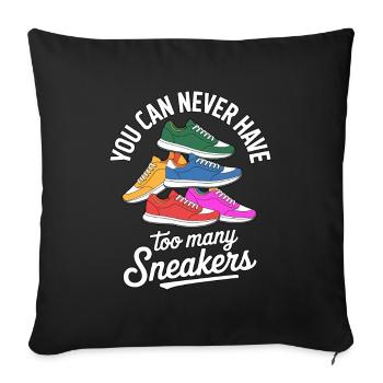 Vers de nombreuses baskets Sneaker Turnschuhe - Housse de coussin décorative 45 x 45 cm - noir - Devant