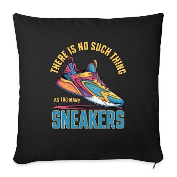 Vers de nombreuses baskets Sneaker Turnschuhe - Housse de coussin décorative 45 x 45 cm - noir - Devant