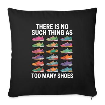 Vers de nombreuses chaussures Sneaker Sneakers - Housse de coussin décorative 45 x 45 cm - noir - Devant