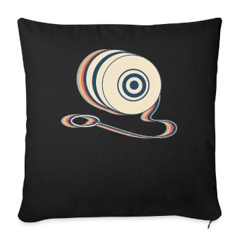 Yoyo Toy Retro Line Art - Sofa pillowcase 17,3'' x 17,3'' (45 x 45 cm) - black - Front