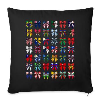 Coquette Bow Countries Flags of the World Pride - Sofa pillowcase 17,3'' x 17,3'' (45 x 45 cm) - black - Front