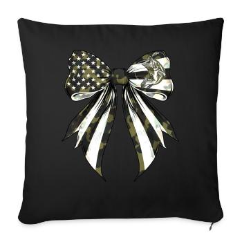 Coquette Bow Bass Pêche Pêcheur Camouflage - Housse de coussin décorative 45 x 45 cm - noir - Devant