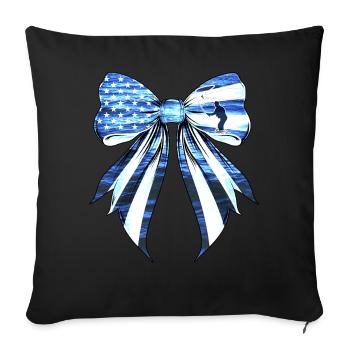 Coquette Bow Fish Fishing Fisherman US Flag - Sofa pillowcase 17,3'' x 17,3'' (45 x 45 cm) - black - Front