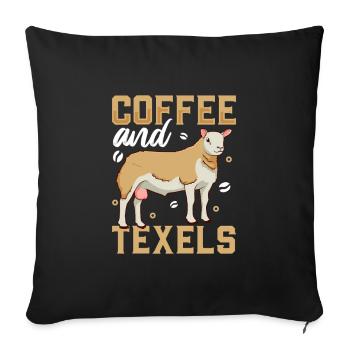 Café et mouton Texel - Housse de coussin décorative 45 x 45 cm - noir - Devant