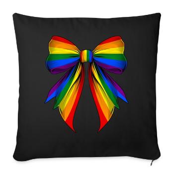 Coquette Bow Gay Pride LGBTQ - Housse de coussin décorative 45 x 45 cm - noir - Devant