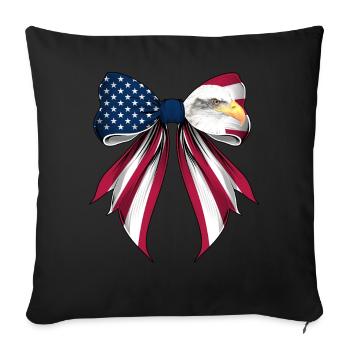 Coquette Bow Bald Eagle Bird US Flag - Sofa pillowcase 17,3'' x 17,3'' (45 x 45 cm) - black - Front