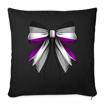 Coquette Bow Asexual Pride Flag Ass LGBTQ - Sofa pillowcase 17,3'' x 17,3'' (45 x 45 cm) - black - Front