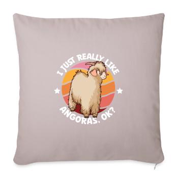 J’adore ma chèvre angora - Housse de coussin décorative 45 x 45 cm - taupe clair - Devant
