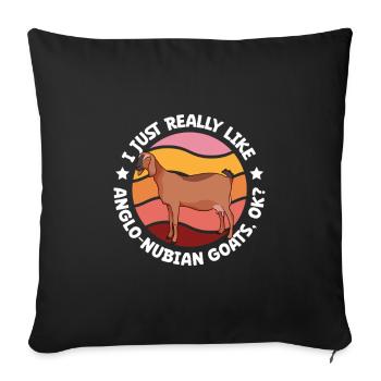 I love my Anglo-Nubian goat - Sofa pillowcase 17,3'' x 17,3'' (45 x 45 cm) - black - Front