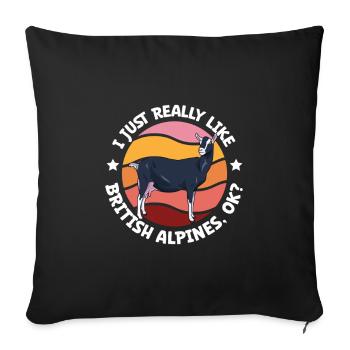 I love my British Alpine goat - Sofa pillowcase 17,3'' x 17,3'' (45 x 45 cm) - black - Front