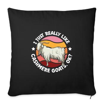 I love my cashmere goat - Sofa pillowcase 17,3'' x 17,3'' (45 x 45 cm) - black - Front