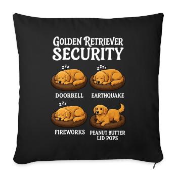 Golden retriever - Housse de coussin décorative 45 x 45 cm - noir - Devant
