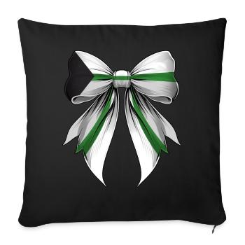 Coquettish Bow Demiromance Pride Flag LGBTQ - Sofa pillowcase 17,3'' x 17,3'' (45 x 45 cm) - black - Front