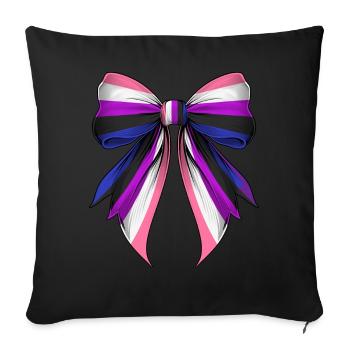 Coquette Arc Gender Fluid Pride Drapeau LGBTQ - Housse de coussin décorative 45 x 45 cm - noir - Devant
