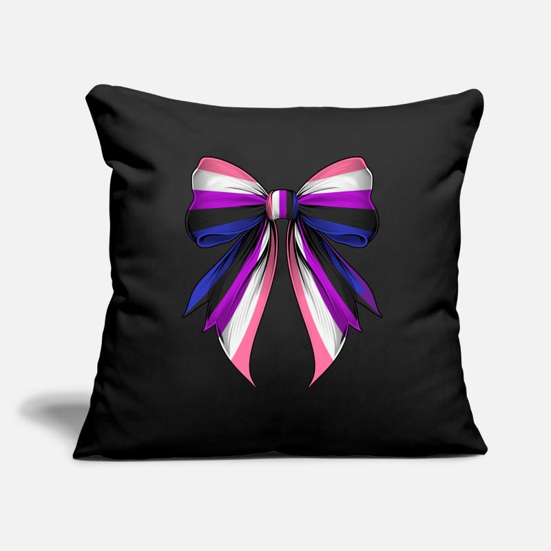 Coquette Arc Gender Fluid Pride Drapeau LGBTQ Housse de coussin décorative 45 x 45 cm