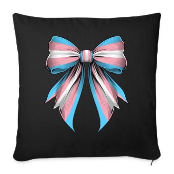 Coquettish Bow Transgender Pride Flag Trans - Sofa pillowcase 17,3'' x 17,3'' (45 x 45 cm) - black - Front