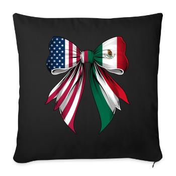Coquette Arc Mexique Racines Héritage Fierté Mexicaine - Housse de coussin décorative 45 x 45 cm - noir - Devant