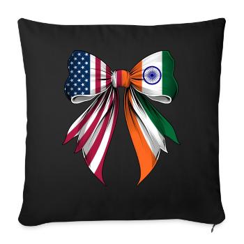 Coquettish Bow India Roots Heritage Indian - Sofa pillowcase 17,3'' x 17,3'' (45 x 45 cm) - black - Front