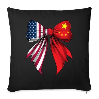 Coquette Bow China Roots Heritage Chinese - Sofa pillowcase 17,3'' x 17,3'' (45 x 45 cm) - black - Front
