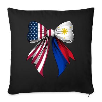 Coquette Bow Philippines Filipino Filipina Pride - Sofa pillowcase 17,3'' x 17,3'' (45 x 45 cm) - black - Front