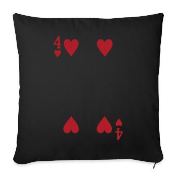 Cartes Coeur Quatre Skat Poker Doppelkopf - Housse de coussin décorative 45 x 45 cm - noir - Devant
