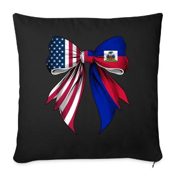 Coquette Boucle Haïti Racines Patrimoine - Housse de coussin décorative 45 x 45 cm - noir - Devant
