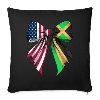 Coquette Bow Jamaica Roots Heritage Jamaican - Sofa pillowcase 17,3'' x 17,3'' (45 x 45 cm) - black - Front