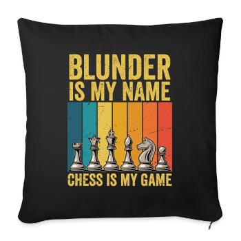 Chess Set Chess Design Chess Pieces Retro - Sofa pillowcase 17,3'' x 17,3'' (45 x 45 cm) - black - Front