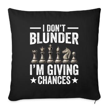 Jeu de stratégie Échecs - Gaffe Donner des chances - Housse de coussin décorative 45 x 45 cm - noir - Devant