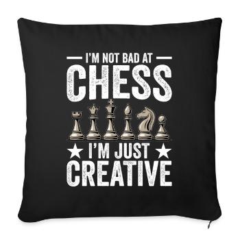 Strategy Game Chess - Bad In Chess Creative - Sofa pillowcase 17,3'' x 17,3'' (45 x 45 cm) - black - Front