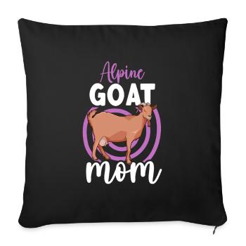 Mom of a mountain goat - Sofa pillowcase 17,3'' x 17,3'' (45 x 45 cm) - black - Front