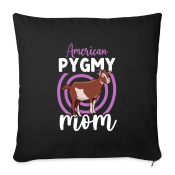 Mom of an American Pygmy - Sofa pillowcase 17,3'' x 17,3'' (45 x 45 cm) - black - Front
