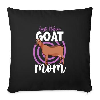 Mom of an Anglo-Nubian goat - Sofa pillowcase 17,3'' x 17,3'' (45 x 45 cm) - black - Front