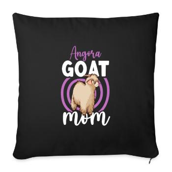 Mom of an Angora goat - Sofa pillowcase 17,3'' x 17,3'' (45 x 45 cm) - black - Front