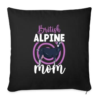 Mom of a British Alpine goat - Sofa pillowcase 17,3'' x 17,3'' (45 x 45 cm) - black - Front