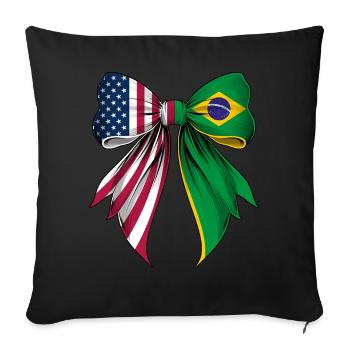 Coquette Bow Brazil Roots Heritage - Sofa pillowcase 17,3'' x 17,3'' (45 x 45 cm) - black - Front