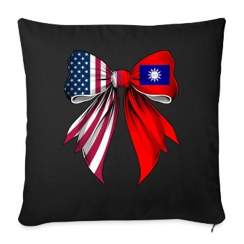 Coquette Bow Taiwan Roots Heritage Taiwanese - Sofa pillowcase 17,3'' x 17,3'' (45 x 45 cm) - black - Front