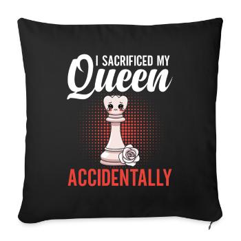 Perfect Chess Queen Equipment Chessmen - Sofa pillowcase 17,3'' x 17,3'' (45 x 45 cm) - black - Front
