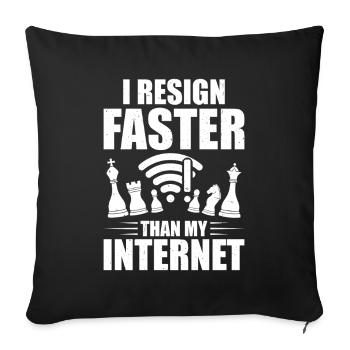 Humorous Chess Set Gift Chess Tournament - Sofa pillowcase 17,3'' x 17,3'' (45 x 45 cm) - black - Front