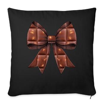Coquette Bow Chocolate Candy Bar Pattern - Sofa pillowcase 17,3'' x 17,3'' (45 x 45 cm) - black - Front