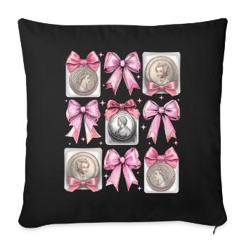 Coquette Bow Münzsammeln Münzsammler - Sofakissenbezug 45 x 45 cm - Schwarz - Vorne