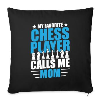 Chess Father Chess Player Dad Kids Son - Sofa pillowcase 17,3'' x 17,3'' (45 x 45 cm) - black - Front