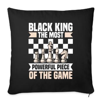 chess piece king chess club chess - Sofa pillowcase 17,3'' x 17,3'' (45 x 45 cm) - black - Front