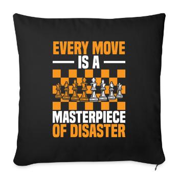 Chess Player Chess Moves Design Chess Pieces - Sofa pillowcase 17,3'' x 17,3'' (45 x 45 cm) - black - Front