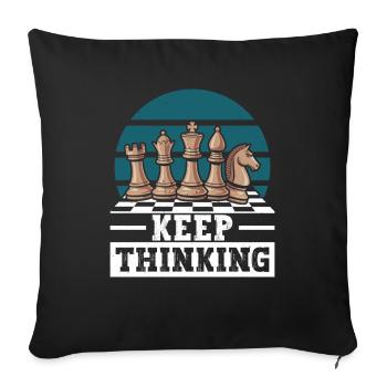 Chess Brain Teaser Chess Sports Keep Thinking - Sofa pillowcase 17,3'' x 17,3'' (45 x 45 cm) - black - Front
