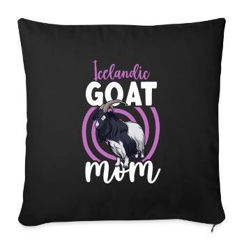 Maman d’une chèvre islandaise - Housse de coussin décorative 45 x 45 cm - noir - Devant