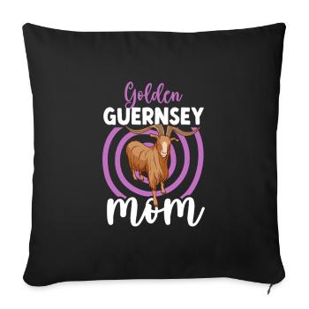 Mom of a Golden Guernsey Goat - Sofa pillowcase 17,3'' x 17,3'' (45 x 45 cm) - black - Front
