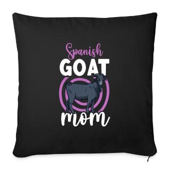 Maman d’une chèvre espagnole - Housse de coussin décorative 45 x 45 cm - noir - Devant